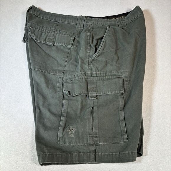 Boy Scouts Of America  BSA Uniform Cargo Canvas Green Shorts Men's Size 36 - Picture 4 of 5
